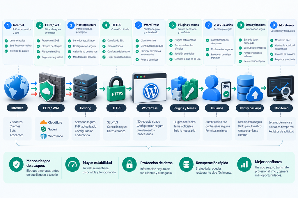 Seguridad WordPress: 11 medidas esenciales para proteger tu página de ataques y vulnerabilidades 2 Seguridad Wordpress
